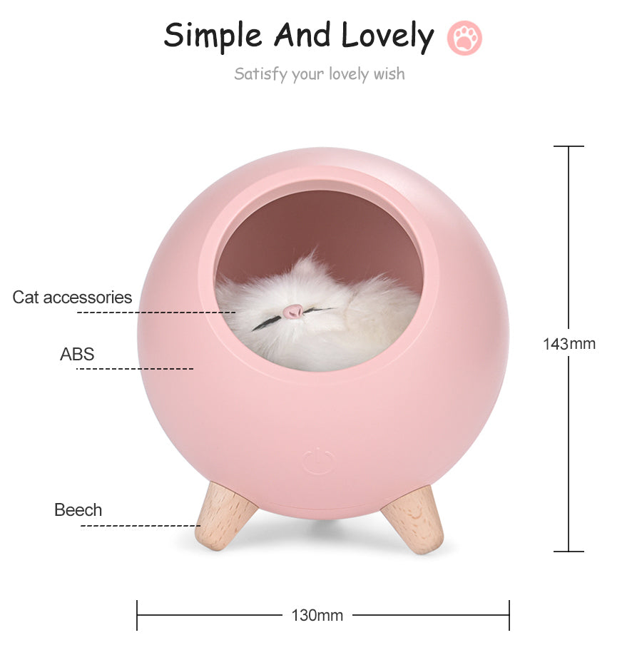 LED Cat Touch Night Light – USB, Dimmable, Cute Room Decor