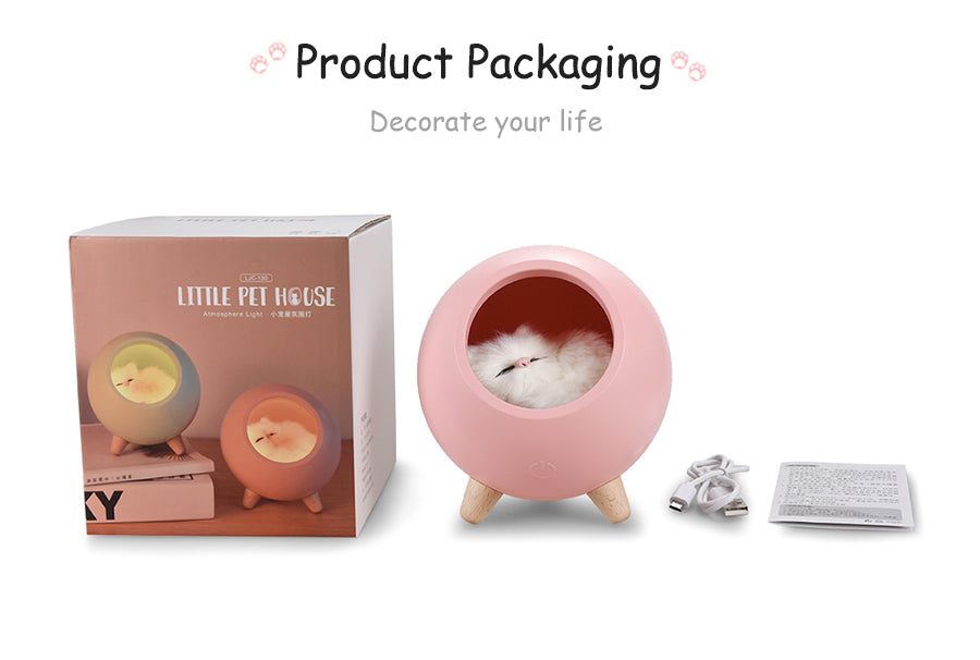 LED Cat Touch Night Light – USB, Dimmable, Cute Room Decor