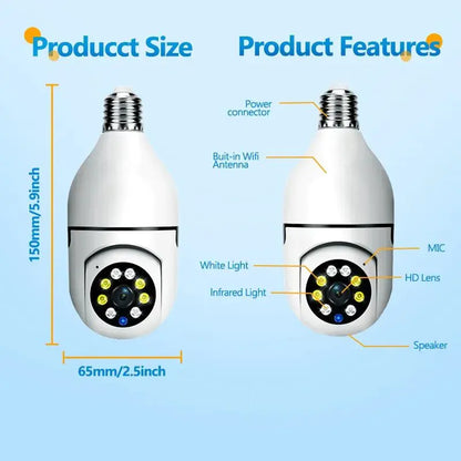 Smart 5G Surveillance Bulb: Full-Color Night Vision